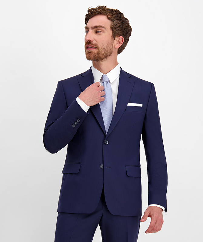 Wolle-Stretch-Anzug in Blau