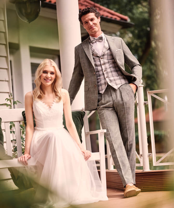 Festlicher Vintage-Hochzeitsanzug  in Schilfgrün