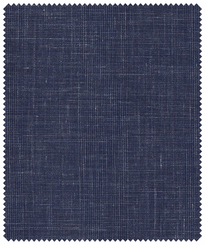 Marineblaue Hose mit subtilem Karomuster
