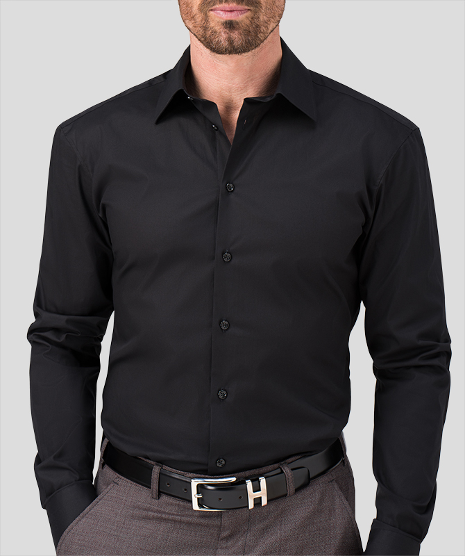 Komfort-Hemd in Schwarz